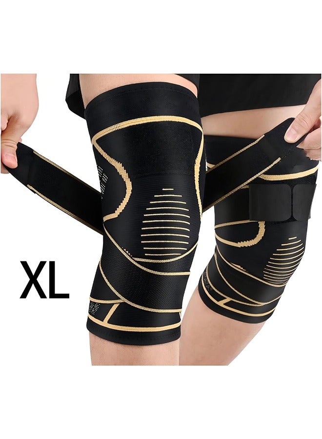 general Copper Knee Braces with Strap for Knee Pain Women and Men(2 Pack), Knee Compression Sleeve for Arthritis, ACL, Meniscus Tear, Joint Pain Relief, Knee Support for Working, Running, Weightlifting - Image 1